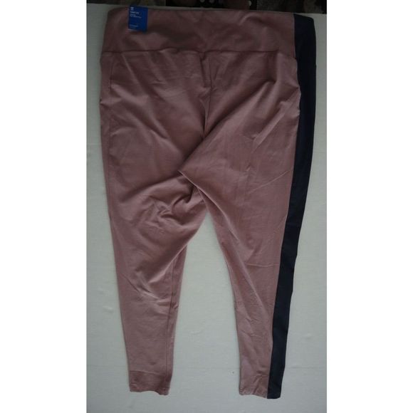 adidas HE7091 Women's Plus Sz 3XL Magic Mauve/Navy Tight Fit High Rise Tights - Picture 2 of 9